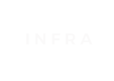 INFRA wordmark in white on a transparent background